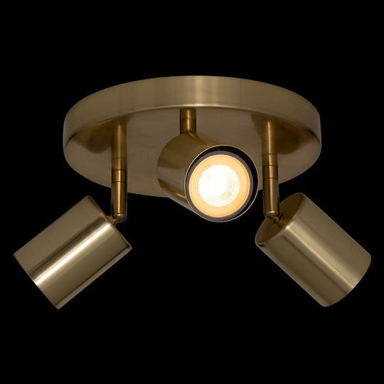 Dreifach Spot mit Fassung GU10 in Gold Farbe