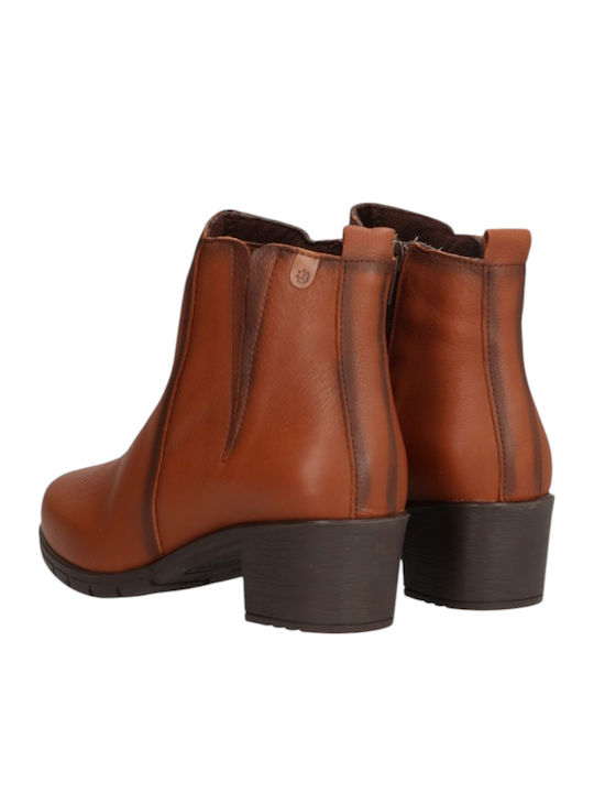 Leather Women's Ankle Boots Brown