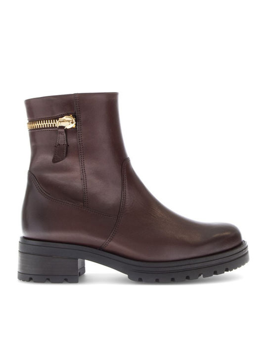 Leder Stiefeletten Damen Braun