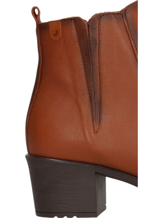 Leather Women's Ankle Boots Brown