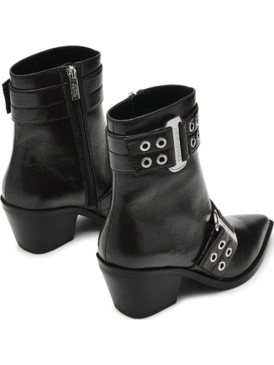 Splurge Leder Stiefeletten Damen Schwarz