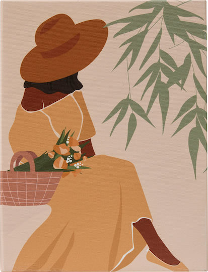 Decorative Sign A-s Cynthia Woman Handmade Beige Made of Wood 5 Pieces