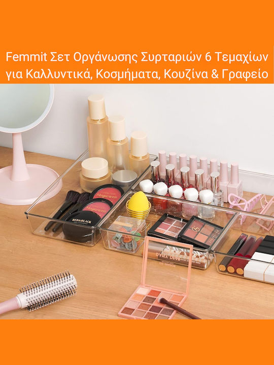 Femmit Drawer Organizer With Transparent Drawers 6 Pieces