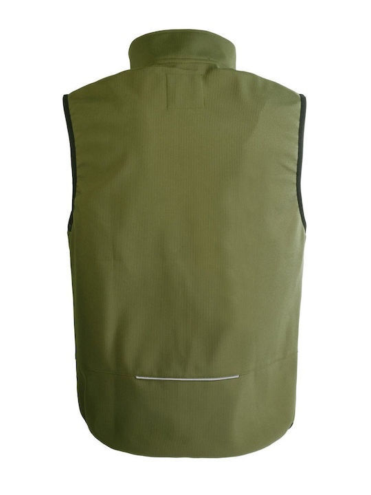 Kapriol Bărbați Vestă de siguranță cu benzi reflectorizante Softshell Verde