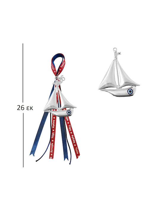 Tatu Moyo Handgefertigt Hängend Glücksbringer Boot Silber 2026 26cm 1Stück