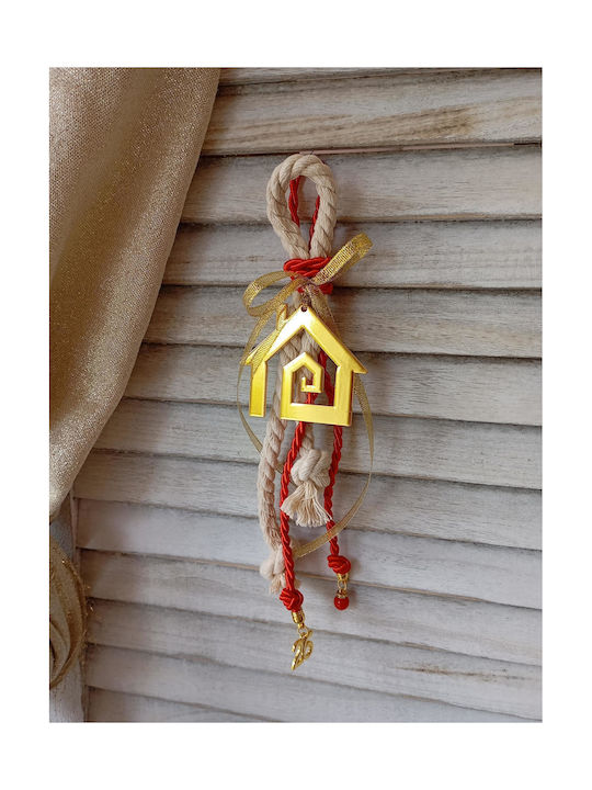 By Anastasia's Art Creations Hanging Lucky Charm Home Gold made of Metal 1pcs