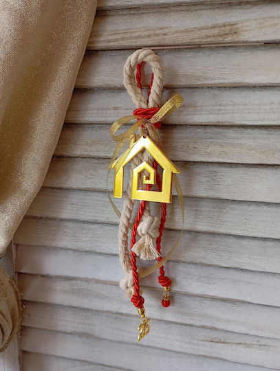 By Anastasia's Art Creations Hanging Lucky Charm Home Gold made of Metal 1pcs