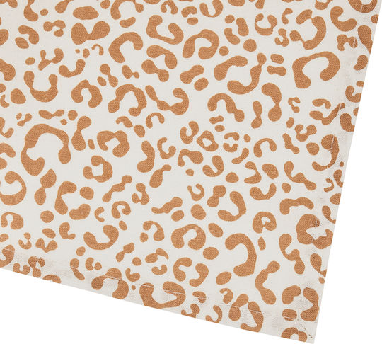 Towel from 100% Cotton in Beige Color 40x40cm 4pcs