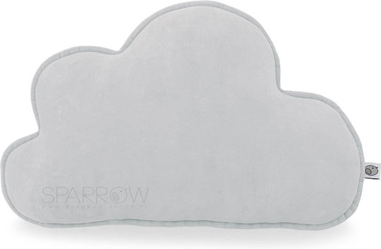 Sparrow Kinder Wurfkissen Grau Wolke-Kissen Leichtgrau 40x27cm