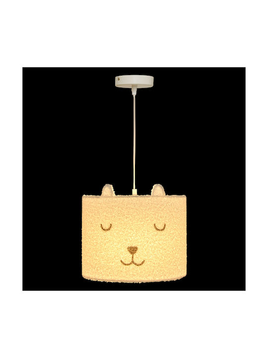 Kids Plastic / Fabric / Metallic Single Ceiling Light E27 White 25W 28x28cm