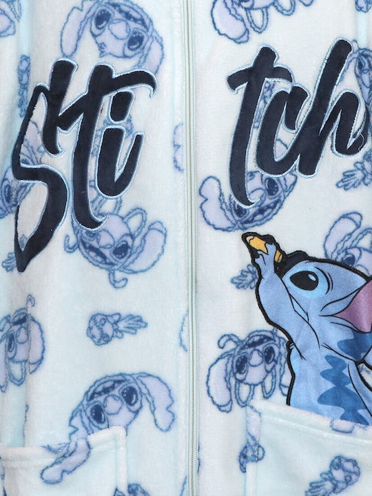 Disney Χειμερινή Γυναικεία Ρόμπα Ανοιχτό Μπλε Lilo & Stitch