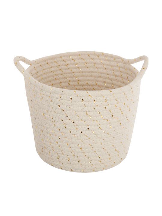 Storage Basket Fabric Gold 3pcs