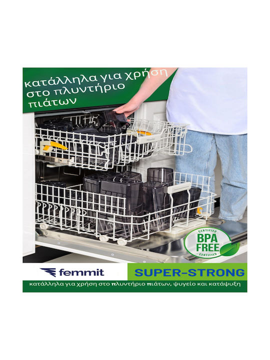 Femmit Set 12 Food Spice Storage Jars 400 ml with Airtight Lid Plastic BPA Free