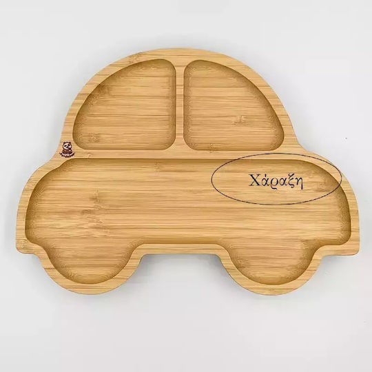 Pandaboo Baby Food Plate made of Bamboo Orange
