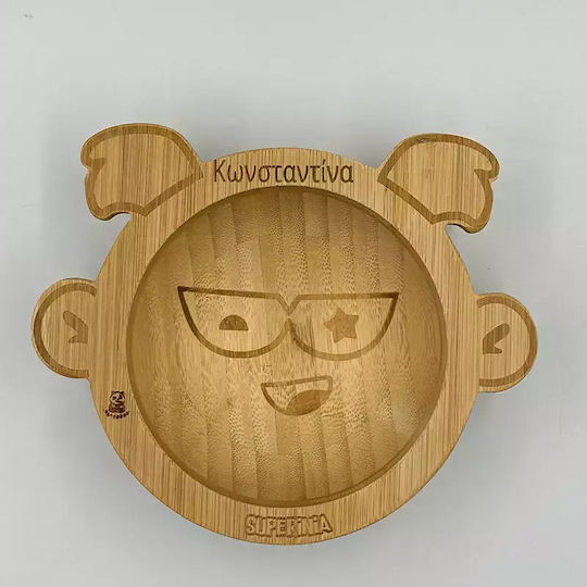 Pandaboo Baby Food Bowl made of Bamboo Pink
