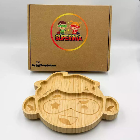 Pandaboo Kinderteller aus Bambus Gelb