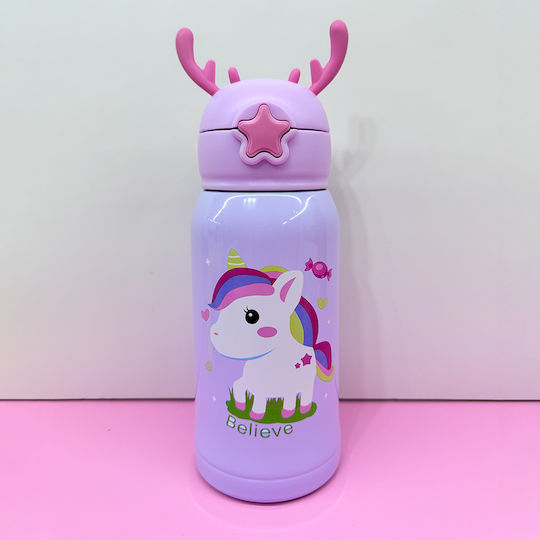 Pandaboo Kids Water Bottle Thermos with Straw 500ml