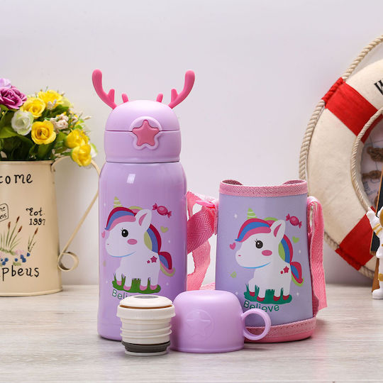 Pandaboo Παιδικό Παγούρι Θερμός με Καλαμάκι 500ml