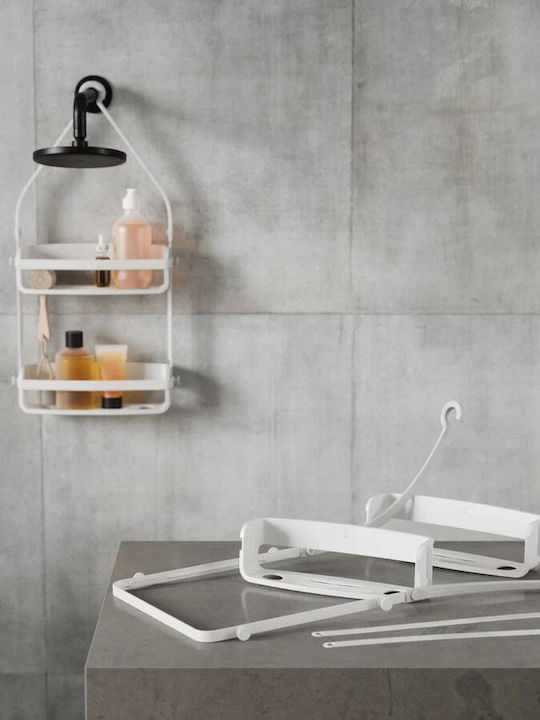 Umbra Flex Επιτοίχια Ραφιέρα Μπάνιου Πλαστική 33x10x66cm Λευκή