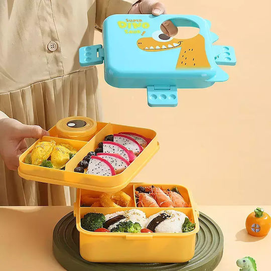 Pandaboo Plastic Kids' Food Container Dinosaurs Green