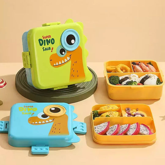 Pandaboo Recipient pentru copii din plastic Dinozauri Albastru