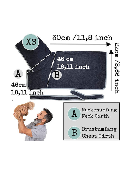 Homelevel Μπουρνούζι Σκύλου Extra Small Anthracite Gray 54844.73.32