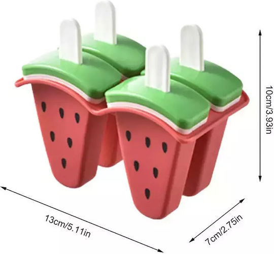 Pandaboo Backform Eiscreme / Eislutscher Kunststoff 4 Plätze 1cm