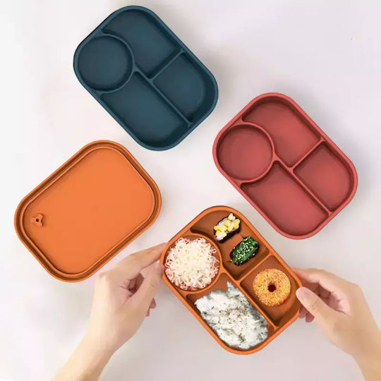 Pandaboo Cutie De Prânz Din Silicon Portocalie Cu Compartimente