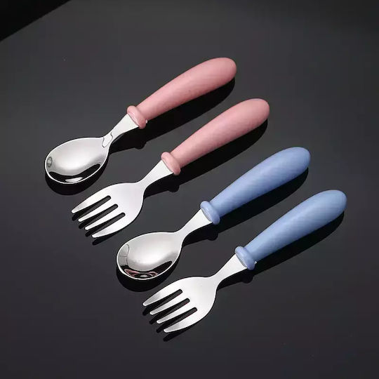 Pandaboo Baby Cutlery Set in Case Pink 2pcs