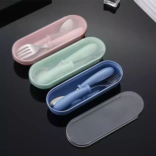 Pandaboo Baby Cutlery Set in Case Pink 2pcs