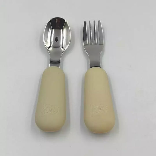 Pandaboo Baby Cutlery Set Yellow 2pcs