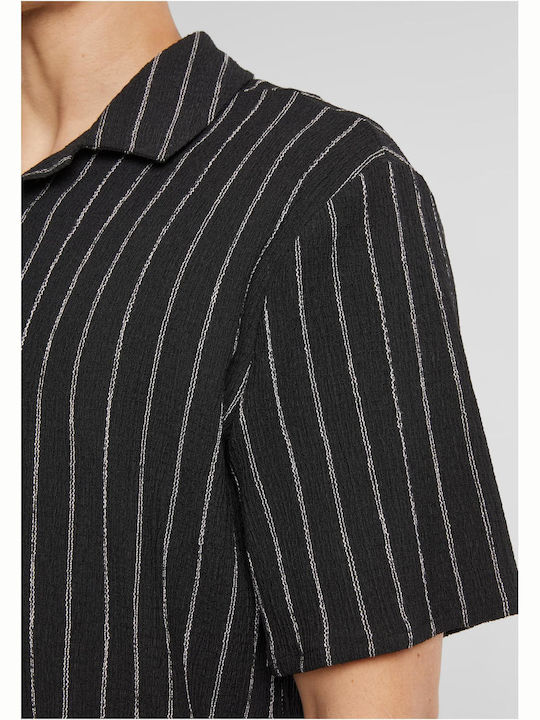Short-sleeved Shirt Striped Black