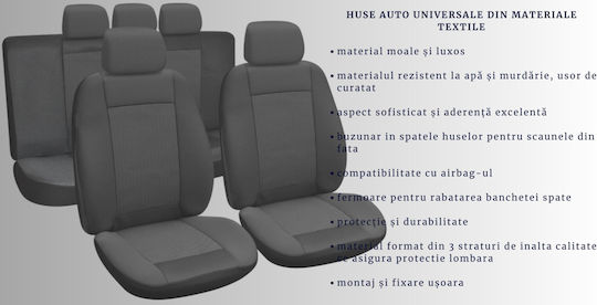 Smartic Set Spătare Auto 11buc Negru