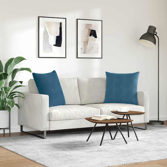 vidaXL Throw Pillow Blue 2 Pieces 60x60cm