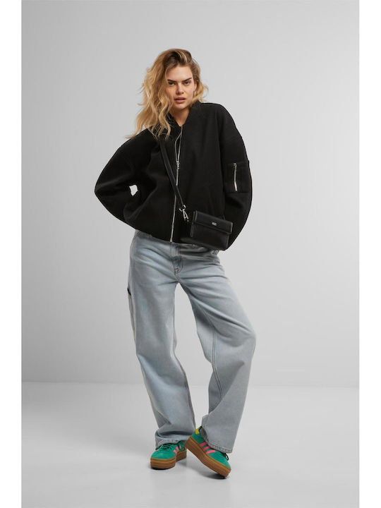 Ladies Women's Bomber Jacket for Winter Black