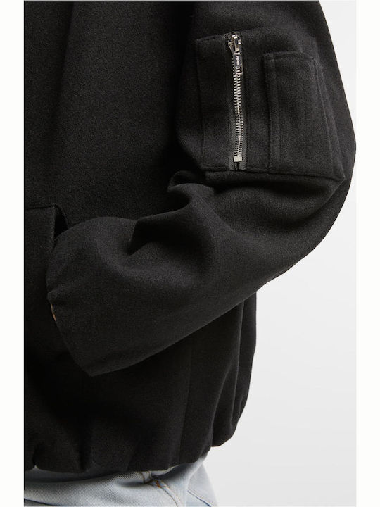 Ladies Women's Bomber Jacket for Winter Black
