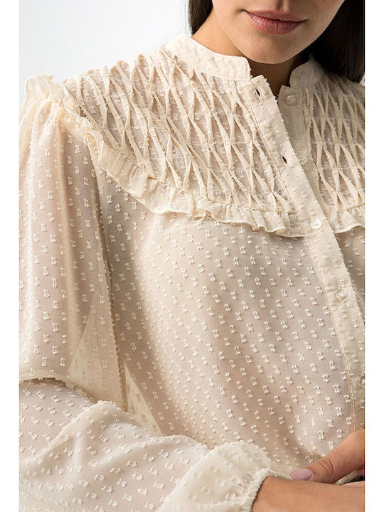 Women's Long Sleeve Shirt Beige