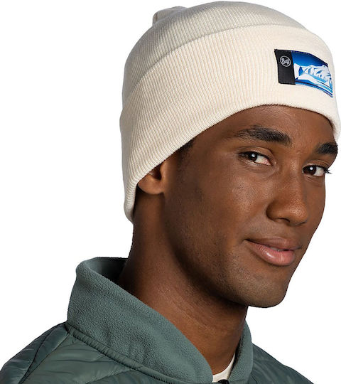 Beanie Unisex Fleece Beanie Knitted in Ecru color