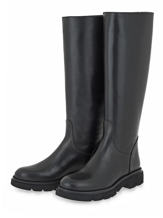 Leather Riding Boots Black