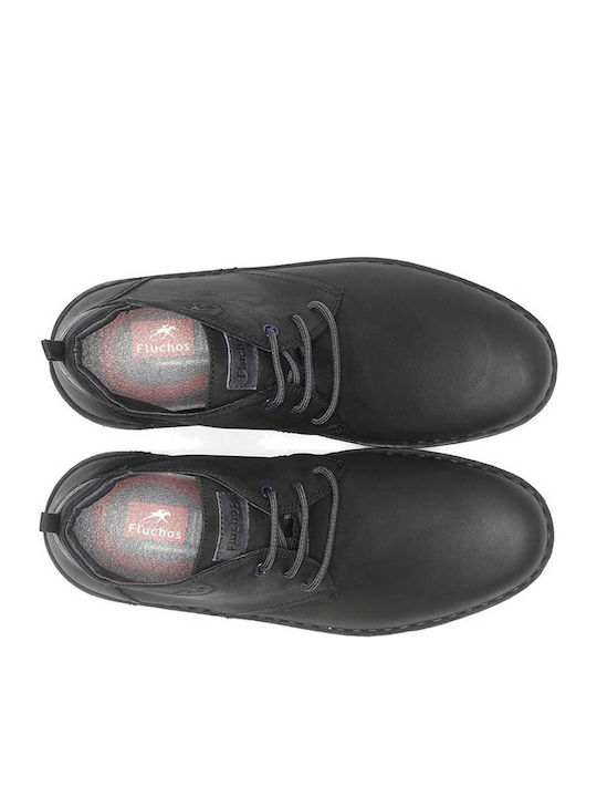 Leather Men's Boots Desert Black