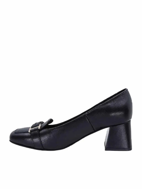 Leder Pumps Schwarz