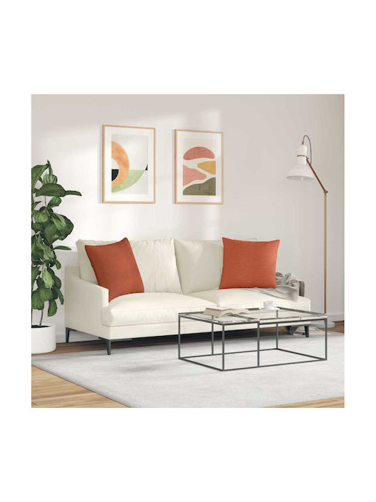 vidaXL Velvet Sofa Cushion Red Orange 50x50cm