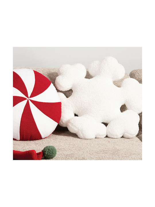 Nef-Nef Homeware Christmas Decorative Pillow Candy Whitered Candy White 35x35cm