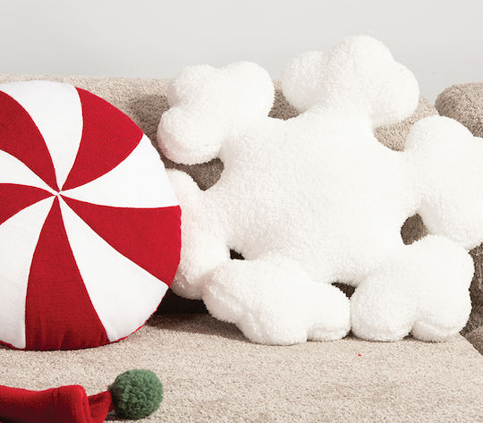 Nef-Nef Homeware Christmas Decorative Pillow Candy Whitered Candy White 35x35cm