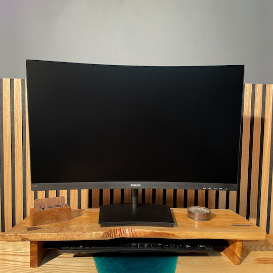 Skymnos Επιτραπέζια Βάση για 2 Οθόνες έως 27" Καφέ (MS6110)