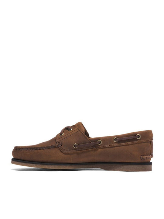 Men's Leather Boat Shoes Brown