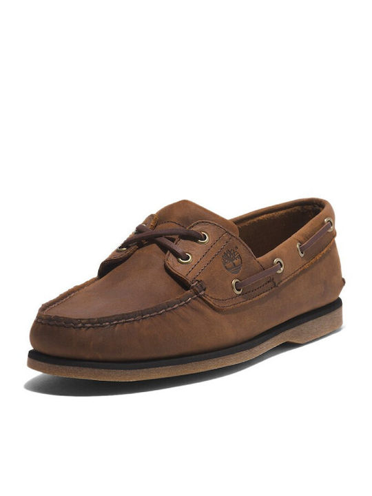 Men's Leather Boat Shoes Brown