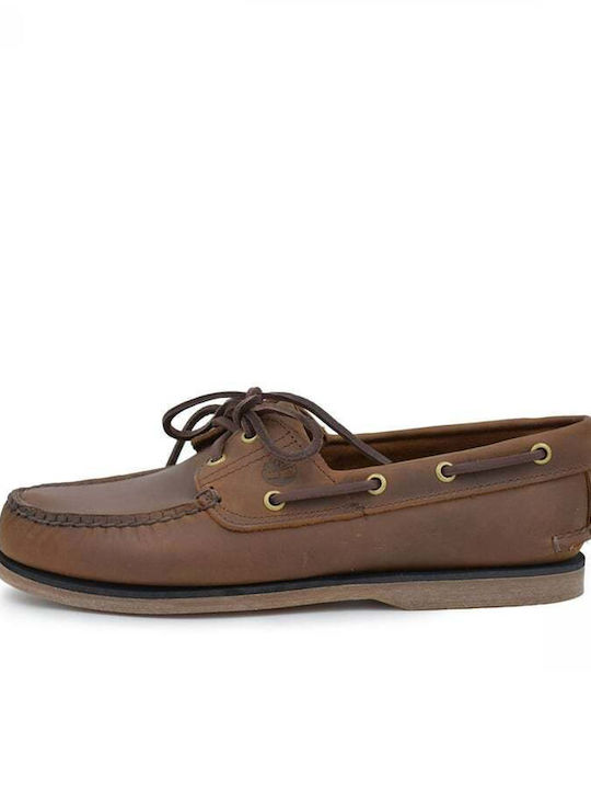 Men's Leather Boat Shoes Brown