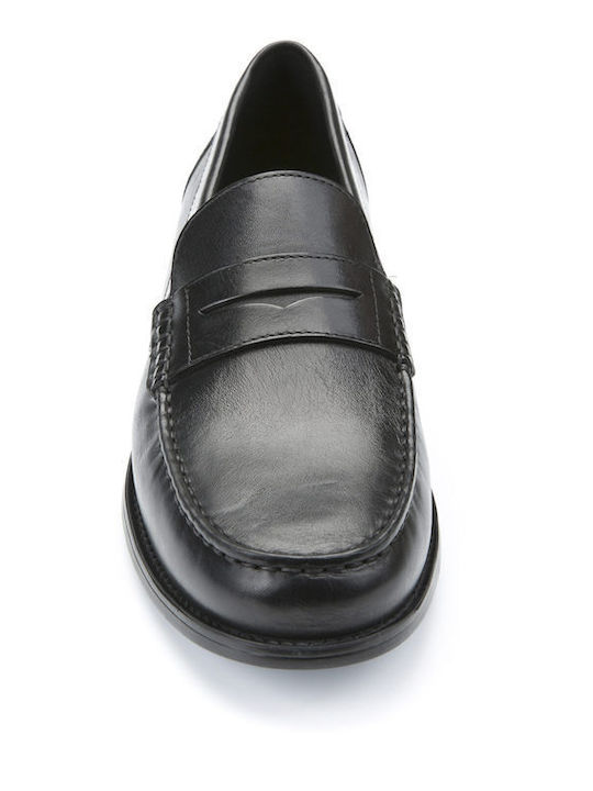 New Damon B Men's Leather Loafers Black
