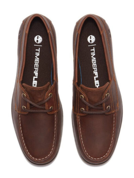 Crafton Bay Men's Leather Boat Shoes Brown